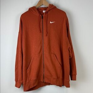 Nike Burnt Orange Full-Zip Hoodie Medium
